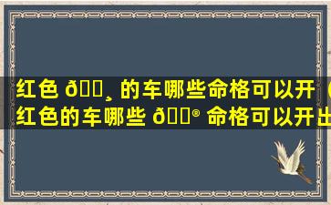 红色 🕸 的车哪些命格可以开（红色的车哪些 💮 命格可以开出来）